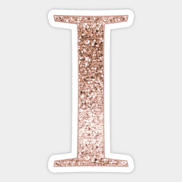 I rose gold glitter monogram letter Sticker by RoseAesthetic